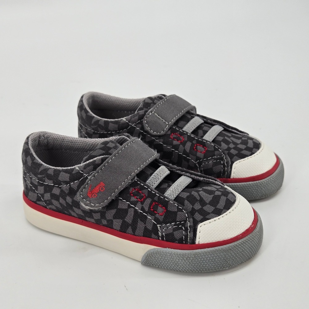 See Kai Run Basics Russell Checker Toddler 6 Shoes Hook Loop Barefoot Sneaker